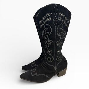 Cami Womens Black Western Cowboy Boots Size US 10 Embroidered Pointed Toe